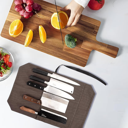 Chef's Knife Roll Bag,Portable Travel Chef Knife Case Knife Bag Carrier Storage Bag with 4 Slots Best Gift for Pro Chef or Culinary Enthusiasts Men Women