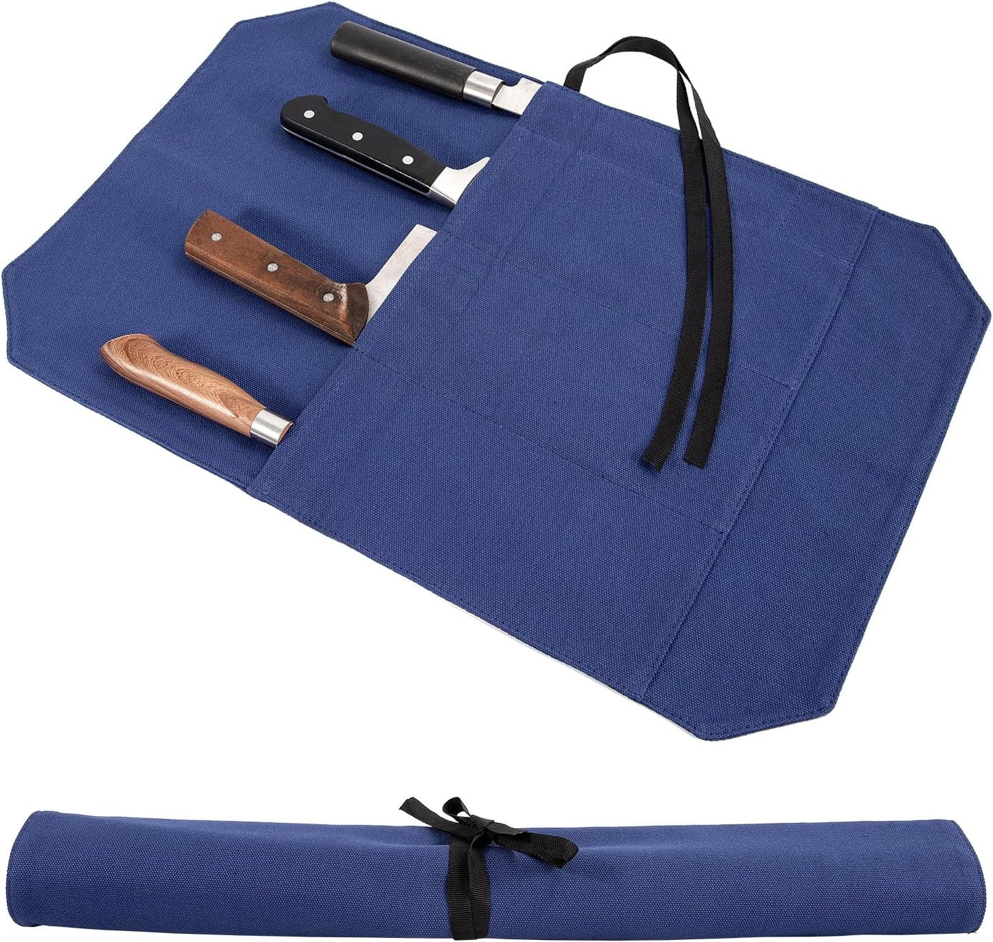 Chef's Knife Roll Bag,Portable Travel Chef Knife Case Knife Bag Carrier Storage Bag with 4 Slots Best Gift for Pro Chef or Culinary Enthusiasts Men Women