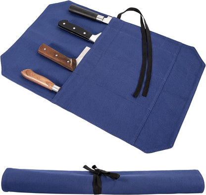 Chef's Knife Roll Bag,Portable Travel Chef Knife Case Knife Bag Carrier Storage Bag with 4 Slots Best Gift for Pro Chef or Culinary Enthusiasts Men Women