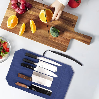 Chef's Knife Roll Bag,Portable Travel Chef Knife Case Knife Bag Carrier Storage Bag with 4 Slots Best Gift for Pro Chef or Culinary Enthusiasts Men Women