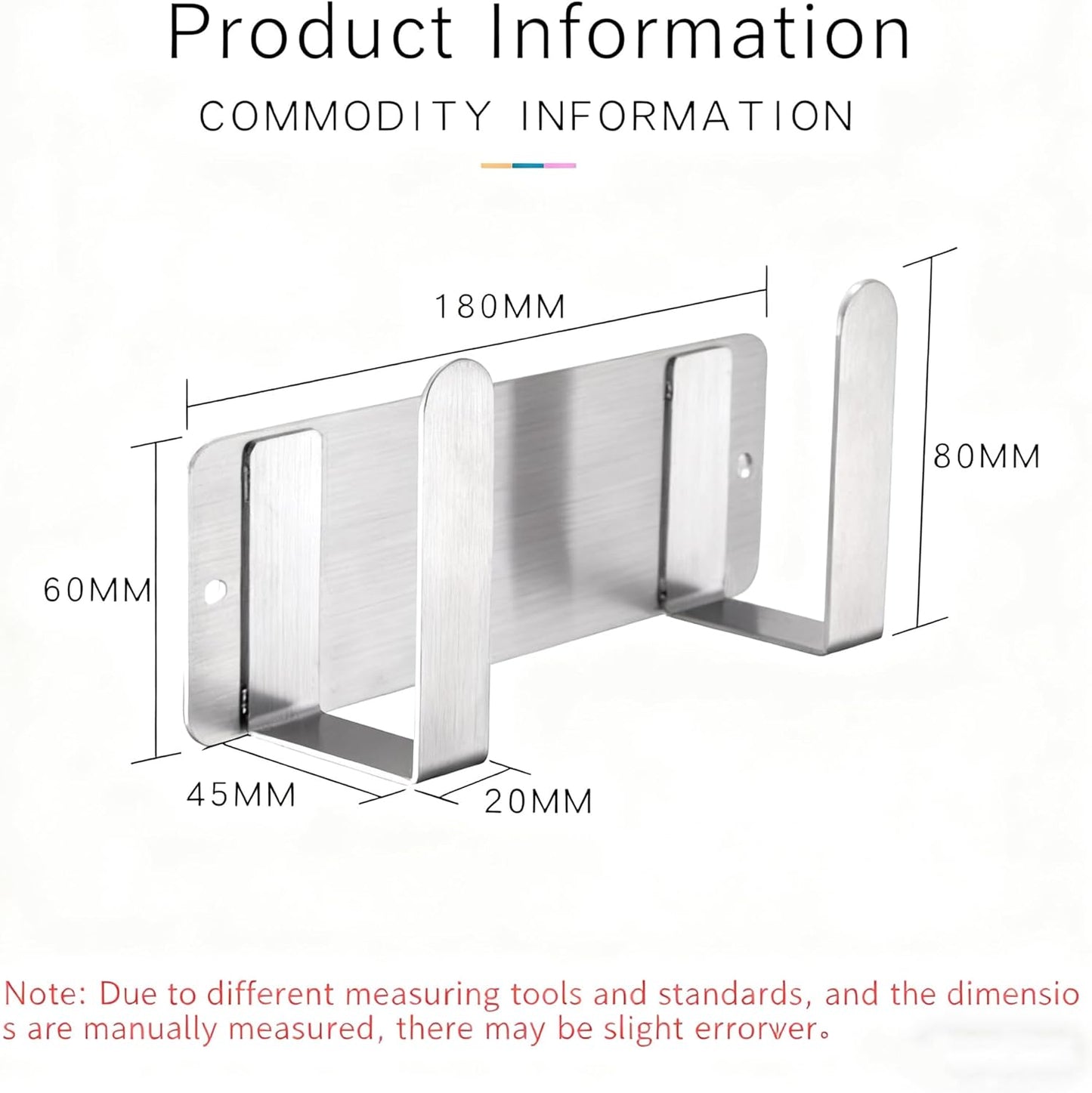 Stainless Steel Wall Mounted Cutting Board Holder Punch-Free Adhesive Multifunctional Kitchen Organizer Pot Lid Storage Rack 7" x 2.3" x 1.8"