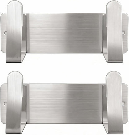 Stainless Steel Wall Mounted Cutting Board Holder Punch-Free Adhesive Multifunctional Kitchen Organizer Pot Lid Storage Rack 7" x 2.3" x 1.8"