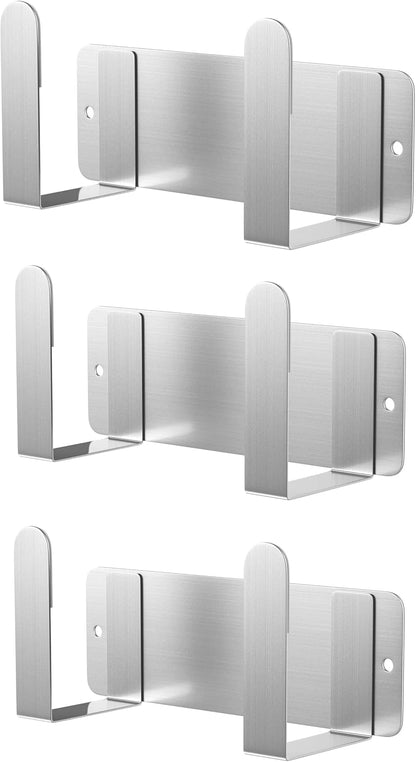 Stainless Steel Wall Mounted Cutting Board Holder Punch-Free Adhesive Multifunctional Kitchen Organizer Pot Lid Storage Rack 7" x 2.3" x 1.8"