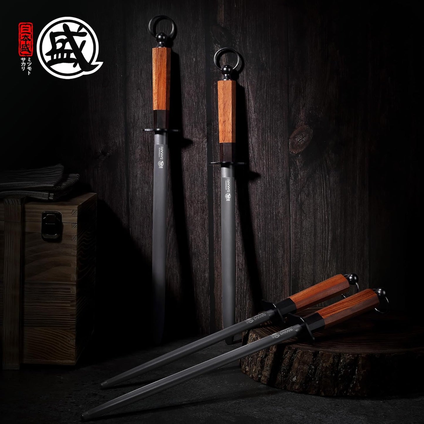 12 Inch Round Honing Steel for Knives, Rosewood Handle | Diamond-Coated Surface, 10000-Grit Fine Edge, 68 HRC, Captures Metal Shavings, Non-Slip Octagonal Grip