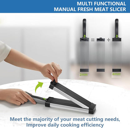 Fresh Meat Slicer, 17 IN 1 Manual Meat Cutter For Slicing Shredding