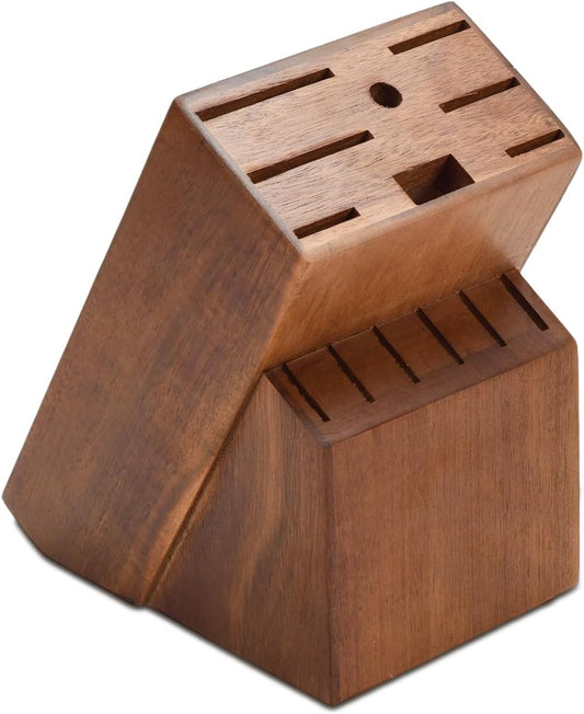14 Slots Knife Block, Wooden Knife Holder without Knives Universal Knife Block for Kitchen Acacia Wood Knife Holder Butcher Block Knife Stand for Countertop Kitchen Storage
