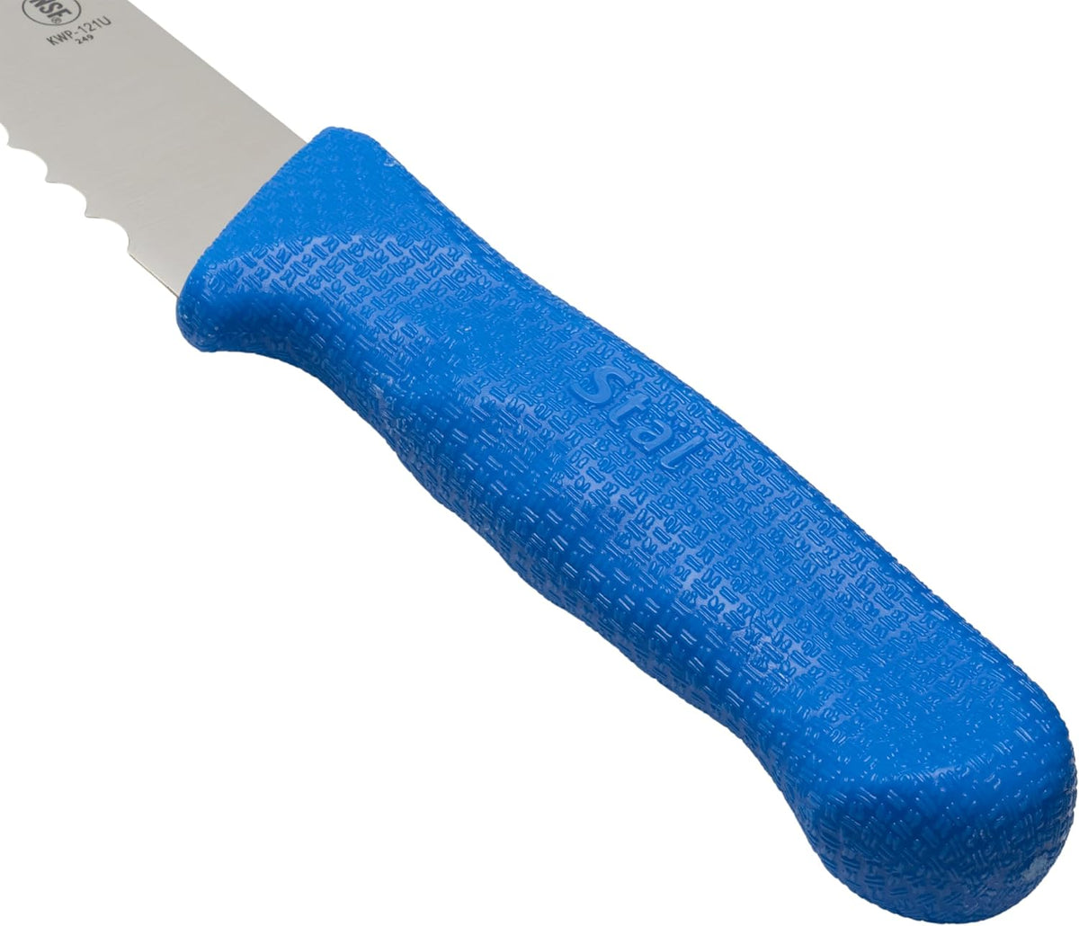 12" Wavy Edge Slicer, Blue PP Hdl, Straight