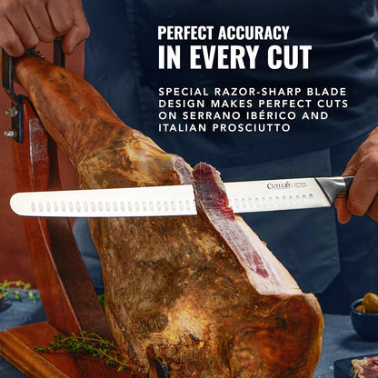 14" Slicing Carving Knife – Extra-Long Brisket Knife for Meat & BBQ | Razor Sharp High Carbon German Steel, Full Tang Ergonomic Handle – Artisan Series