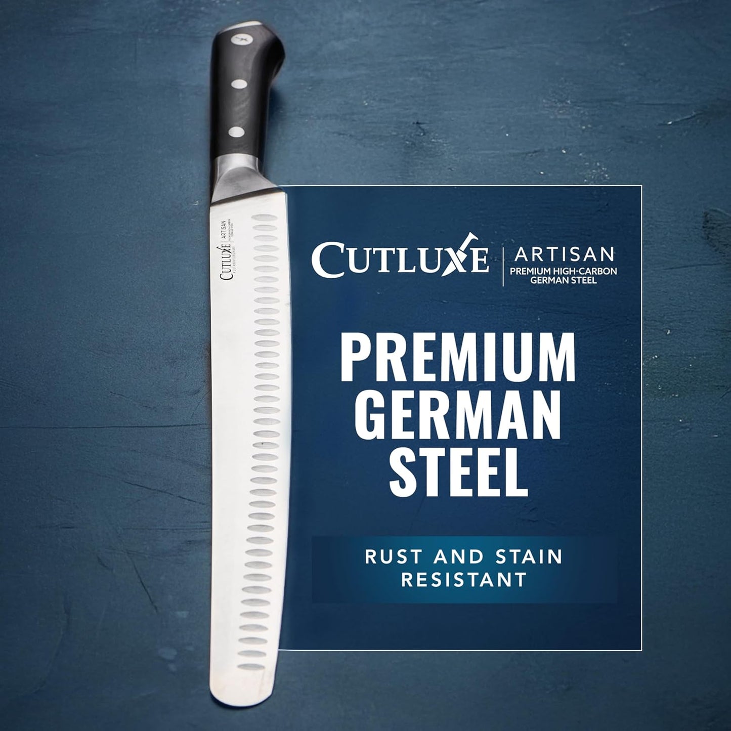 14" Slicing Carving Knife – Extra-Long Brisket Knife for Meat & BBQ | Razor Sharp High Carbon German Steel, Full Tang Ergonomic Handle – Artisan Series