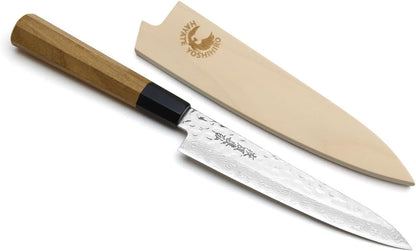 Yoshihiro 46 Layers VG10 Hammered Damascus Petty Japanese Utility Knife Ambrosia Handle (6''(150mm))