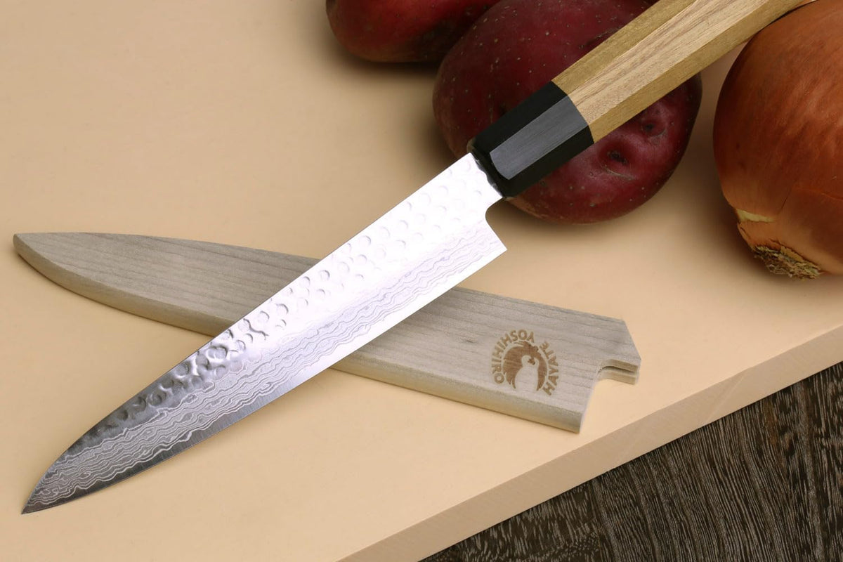 Yoshihiro 46 Layers VG10 Hammered Damascus Petty Japanese Utility Knife Ambrosia Handle (6''(150mm))