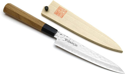 Yoshihiro 46 Layers VG10 Hammered Damascus Petty Japanese Utility Knife Ambrosia Handle (6''(150mm))
