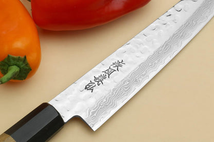 Yoshihiro 46 Layers VG10 Hammered Damascus Petty Japanese Utility Knife Ambrosia Handle (6''(150mm))