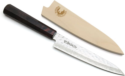 Yoshihiro 46 Layers VG10 Hammered Damascus Petty Japanese Utility Knife Ambrosia Handle (6''(150mm))