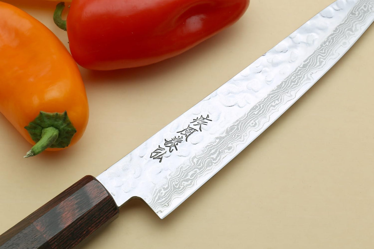 Yoshihiro 46 Layers VG10 Hammered Damascus Petty Japanese Utility Knife Ambrosia Handle (6''(150mm))