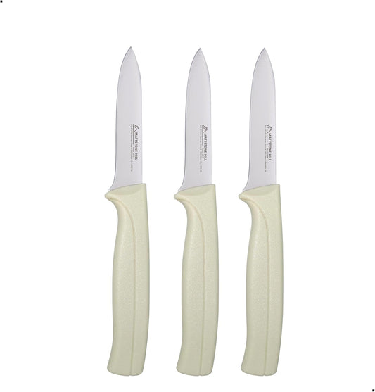 Paring Knife Set, MATTSTONE HILL Kitchen Knife Set - kitchen Prep knives, Fruit & Vegetable Knife Set, Premium German Steel, White Handle