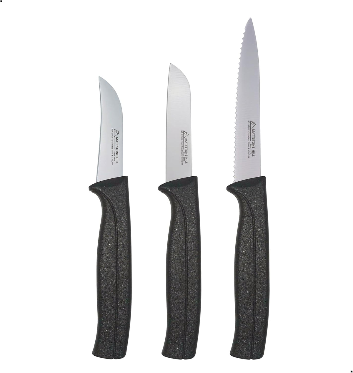 Paring Knife Set, MATTSTONE HILL Kitchen Knife Set - kitchen Prep knives, Fruit & Vegetable Knife Set, Premium German Steel, White Handle
