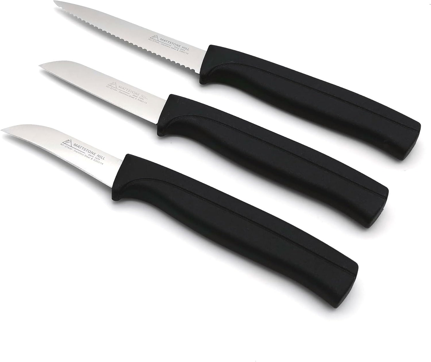Paring Knife Set, MATTSTONE HILL Kitchen Knife Set - kitchen Prep knives, Fruit & Vegetable Knife Set, Premium German Steel, White Handle