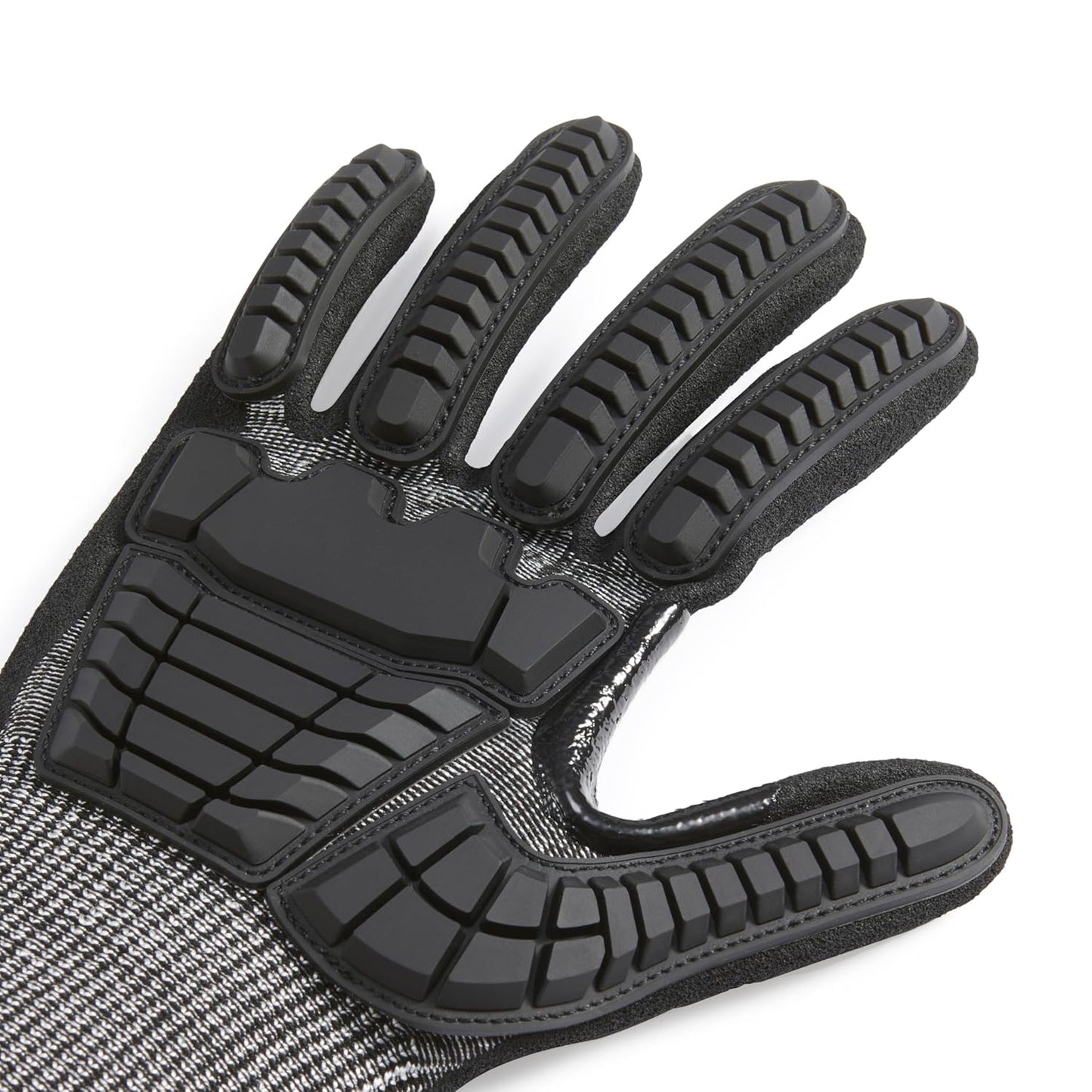 Cut Level A2, Abrasion ANSI Level A4, Impact Protection Work Gloves, Touchscreen Compatible, 15G Sandy Nitrile Palm, Cut-Resistant, Pack of 100 Pairs, Black, Size XX-Small