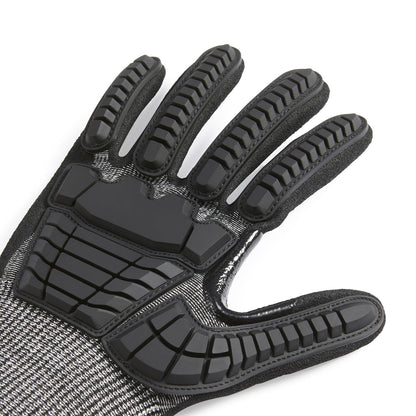 Cut Level A2, Abrasion ANSI Level A4, Impact Protection Work Gloves, Touchscreen Compatible, 15G Sandy Nitrile Palm, Cut-Resistant, Pack of 100 Pairs, Black, Size XX-Small