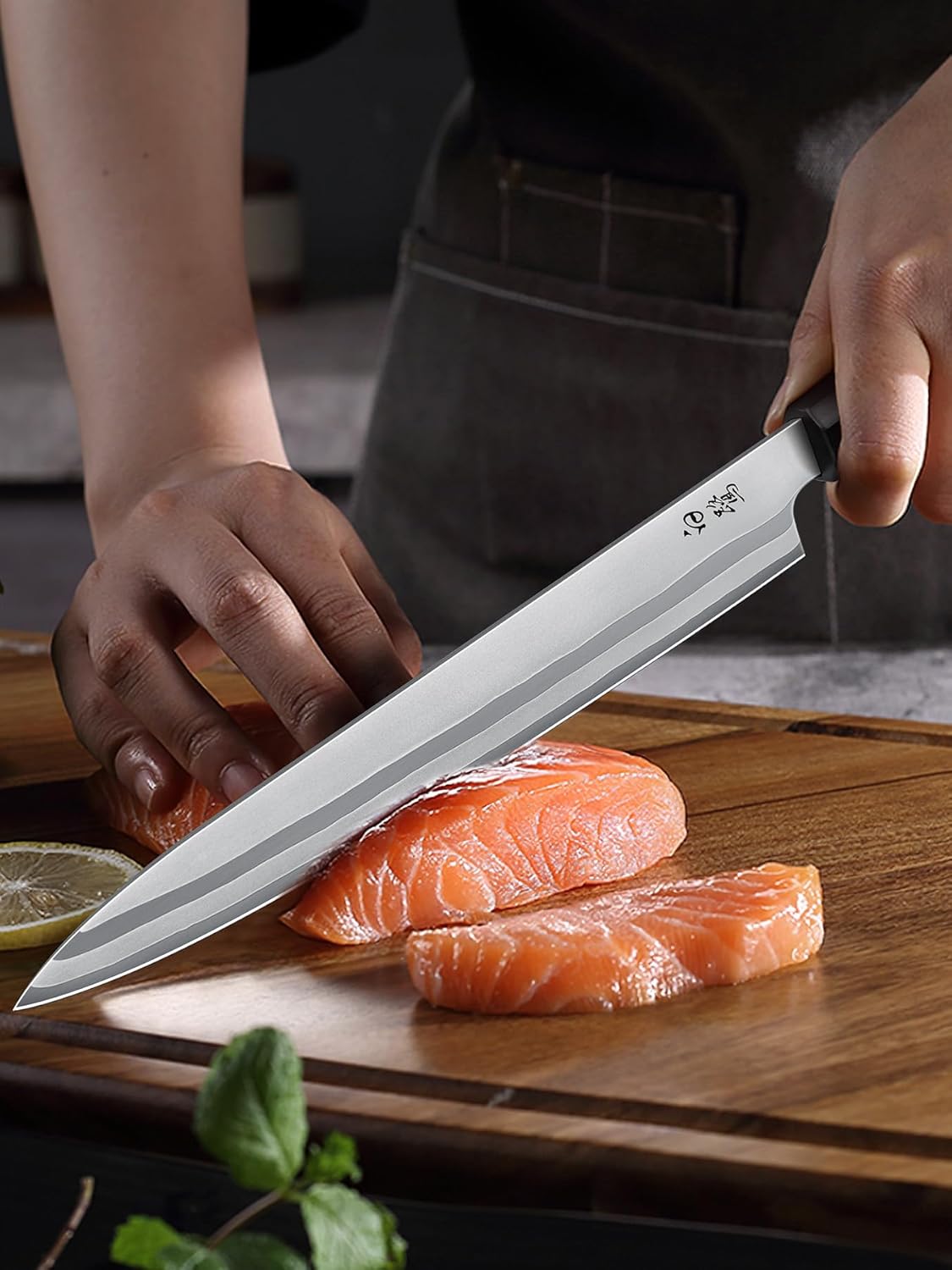 Sushi Knife 10", Sharp Japanese Sashimi Knife for Fish Filleting | High Carbon Steel Yanagiba Knife | 12° Edge | 62 HRC | octagonal G10+Olive Wood Handle | Kitchen Knives for Home & Gifting