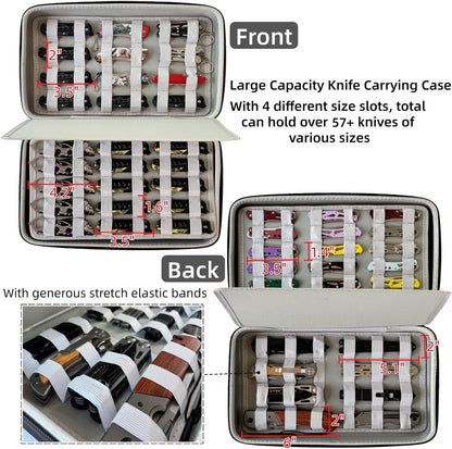 Knife Display Case, 57+ Folding Knife Holder, Pocket Knives Collection Storage Organizer Box, Multitool Knives Carrying Case for Men Survival Tactical Hunting EDC(Case Only)