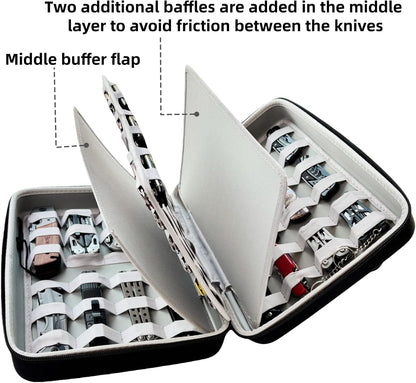 Knife Display Case, 57+ Folding Knife Holder, Pocket Knives Collection Storage Organizer Box, Multitool Knives Carrying Case for Men Survival Tactical Hunting EDC(Case Only)