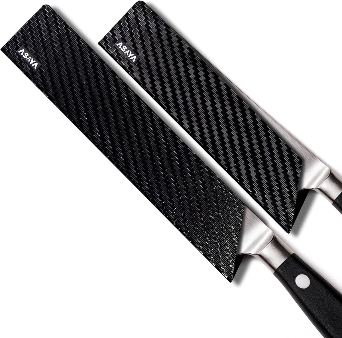 Asaya Professional Chef Knife Edge Guards – 2 Piece Knives Universal Covers, 8.5 x 2 and 10.5 x 2 - Extra Strength ABS Plastic and Food Safe Kitchen Knife Sheath Covers -Knife Not Included (2 Piece)