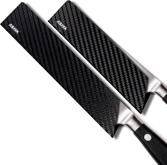 Asaya Professional Chef Knife Edge Guards – 2 Piece Knives Universal Covers, 8.5 x 2 and 10.5 x 2 - Extra Strength ABS Plastic and Food Safe Kitchen Knife Sheath Covers -Knife Not Included (2 Piece)