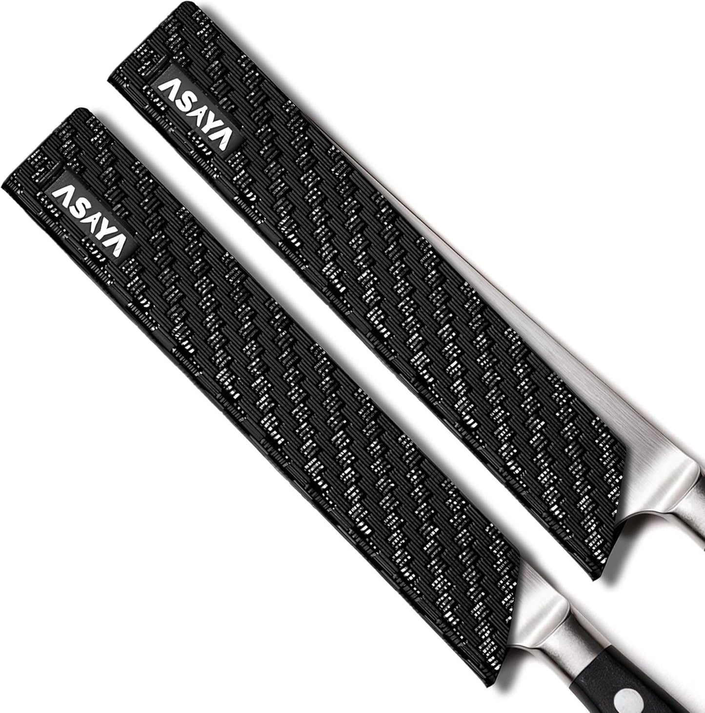 Asaya Professional Chef Knife Edge Guards – 2 Piece Knives Universal Covers, 8.5 x 2 and 10.5 x 2 - Extra Strength ABS Plastic and Food Safe Kitchen Knife Sheath Covers -Knife Not Included (2 Piece)