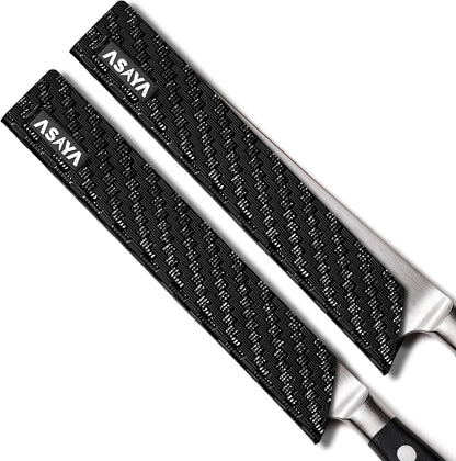 Asaya Professional Chef Knife Edge Guards – 2 Piece Knives Universal Covers, 8.5 x 2 and 10.5 x 2 - Extra Strength ABS Plastic and Food Safe Kitchen Knife Sheath Covers -Knife Not Included (2 Piece)