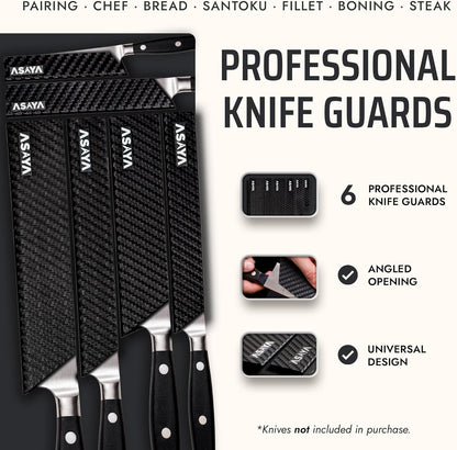 Asaya Professional Chef Knife Edge Guards – 2 Piece Knives Universal Covers, 8.5 x 2 and 10.5 x 2 - Extra Strength ABS Plastic and Food Safe Kitchen Knife Sheath Covers -Knife Not Included (2 Piece)