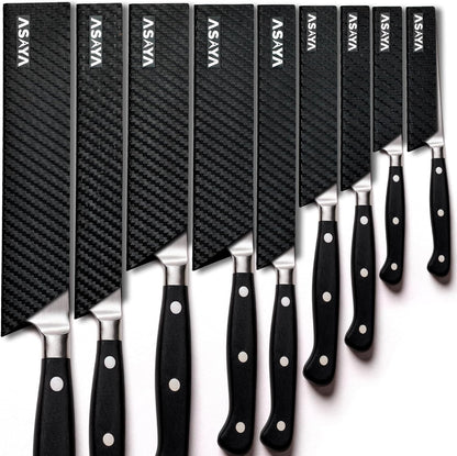 Asaya Professional Chef Knife Edge Guards – 2 Piece Knives Universal Covers, 8.5 x 2 and 10.5 x 2 - Extra Strength ABS Plastic and Food Safe Kitchen Knife Sheath Covers -Knife Not Included (2 Piece)