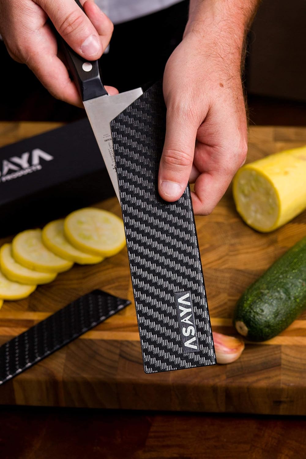 Asaya Professional Chef Knife Edge Guards – 2 Piece Knives Universal Covers, 8.5 x 2 and 10.5 x 2 - Extra Strength ABS Plastic and Food Safe Kitchen Knife Sheath Covers -Knife Not Included (2 Piece)
