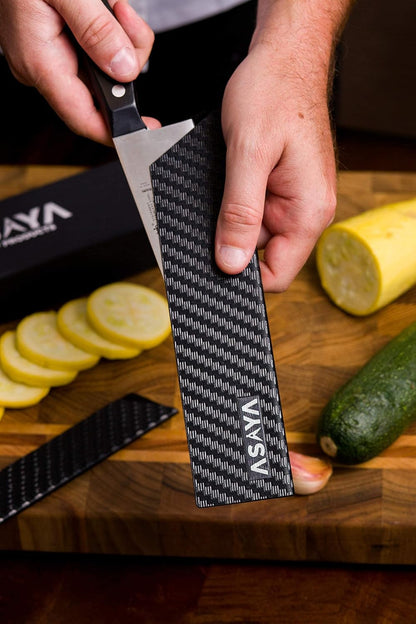 Asaya Professional Chef Knife Edge Guards – 2 Piece Knives Universal Covers, 8.5 x 2 and 10.5 x 2 - Extra Strength ABS Plastic and Food Safe Kitchen Knife Sheath Covers -Knife Not Included (2 Piece)