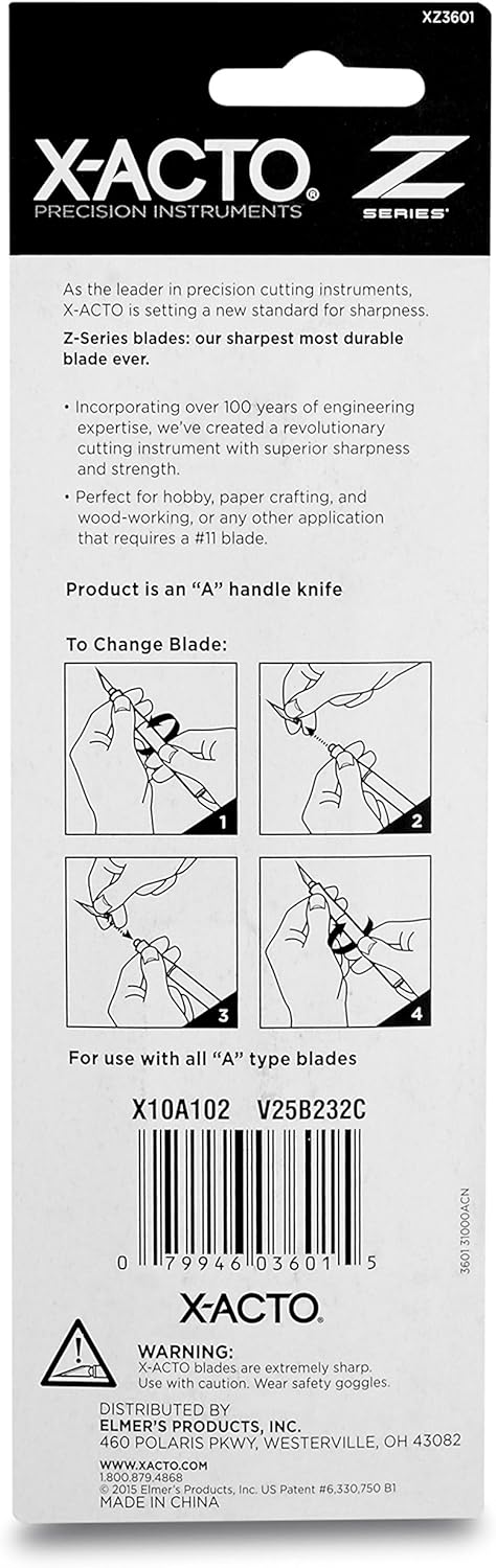 #1 Z-Series Precision Utility Knife, Metal, Silver, Aluminum Handle, Includes Safety Cap - For Precise, Fine Cuts