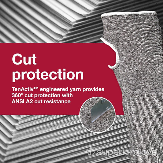 Cut Resistant Work Sleeves with Thumbholes for Men and Women - 18" Length - KTAG1T18T (Large)