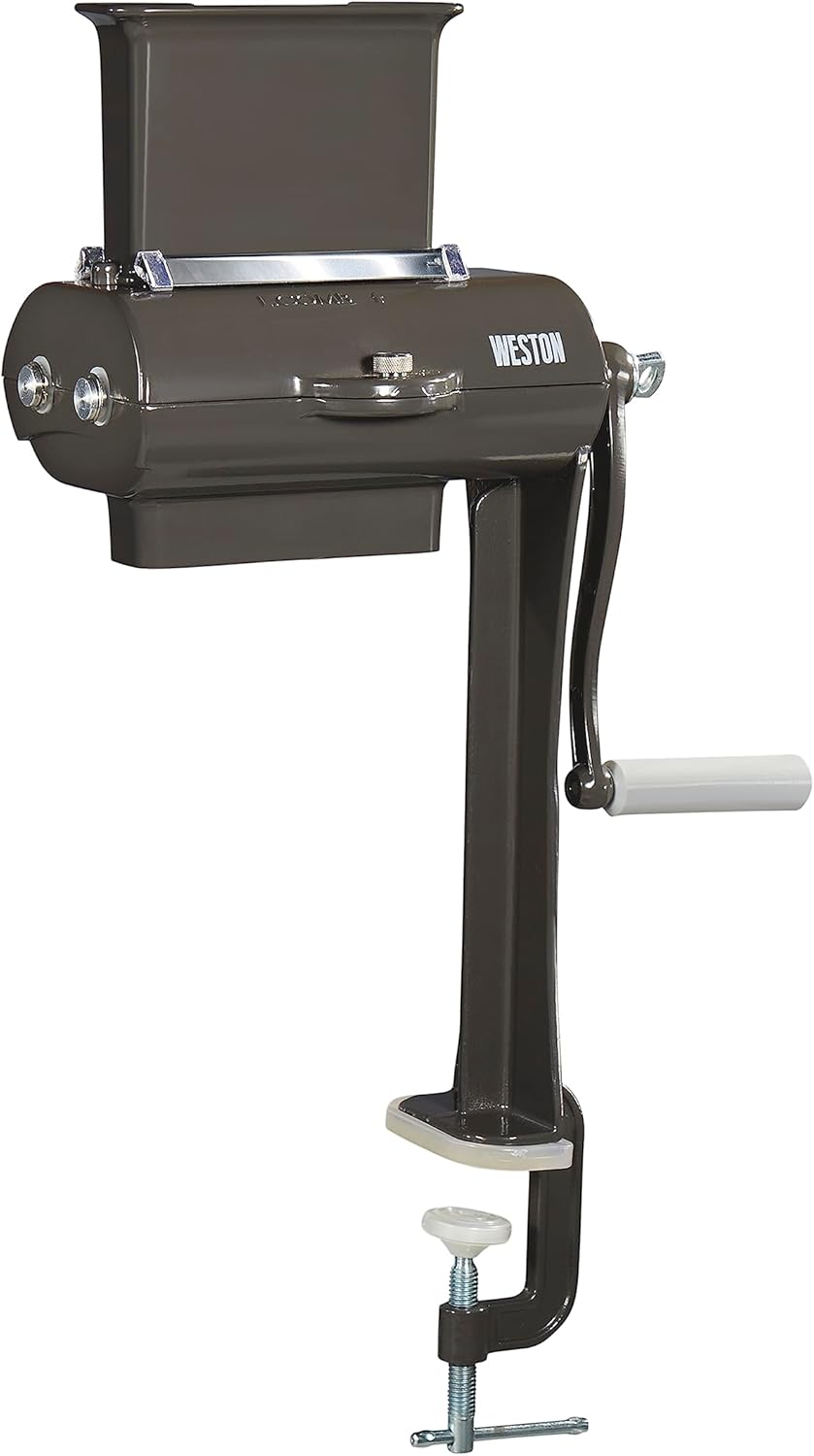 Manual Support Beef Jerky Slicer, Quick and Easy Operation For Cuts Up To 5” Wide x 1.25” Thick, Durable Aluminum Construction, Stainless Steel Blades, Charcoal Gray (07-3801-W-A)