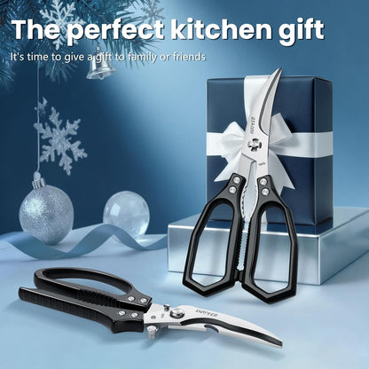 Huusk Heavy Duty Poultry Scissors - Kitchen Scissor for Food Brown