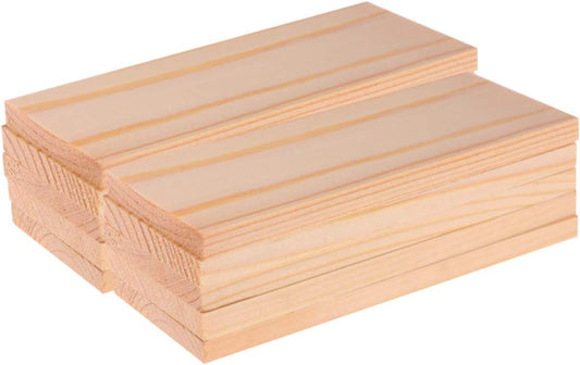 20 Pcs Rectangle Unfinished Wood Boards 4 X 10 Cm Wood Craft Boards for Photography Backgrounds Crafts and Photo Props