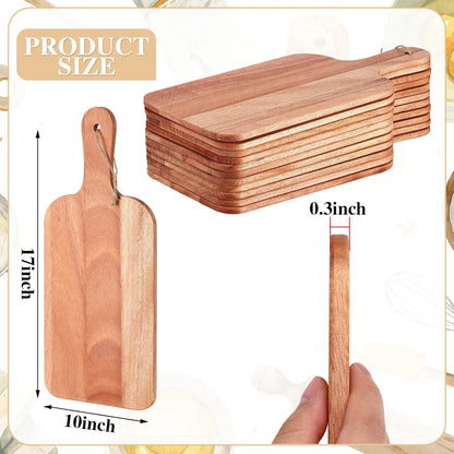 18 Pcs Plain Cutting Board Set with Handles Laser Engraving Wooden Charcuterie Kitchen Serving Chopping Board Bulk for DIY Housewarming Mother's Day Gifts(Walnut,15 x 7 Inch)