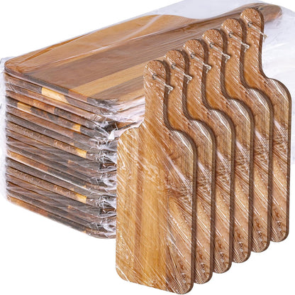 18 Pcs Plain Cutting Board Set with Handles Laser Engraving Wooden Charcuterie Kitchen Serving Chopping Board Bulk for DIY Housewarming Mother's Day Gifts(Walnut,15 x 7 Inch)