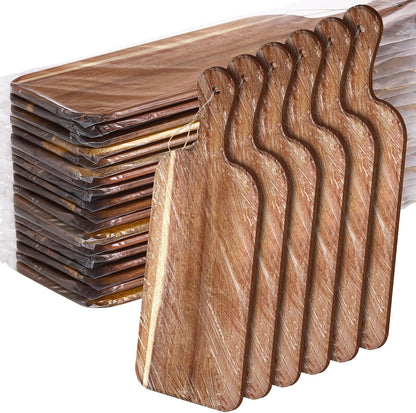 18 Pcs Plain Cutting Board Set with Handles Laser Engraving Wooden Charcuterie Kitchen Serving Chopping Board Bulk for DIY Housewarming Mother's Day Gifts(Walnut,15 x 7 Inch)