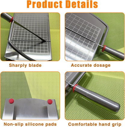 Cheese slicer, stainless steel multifunctional cheese slicer, suitable for cutting block cheese, butter, vegetables, sausages, bread