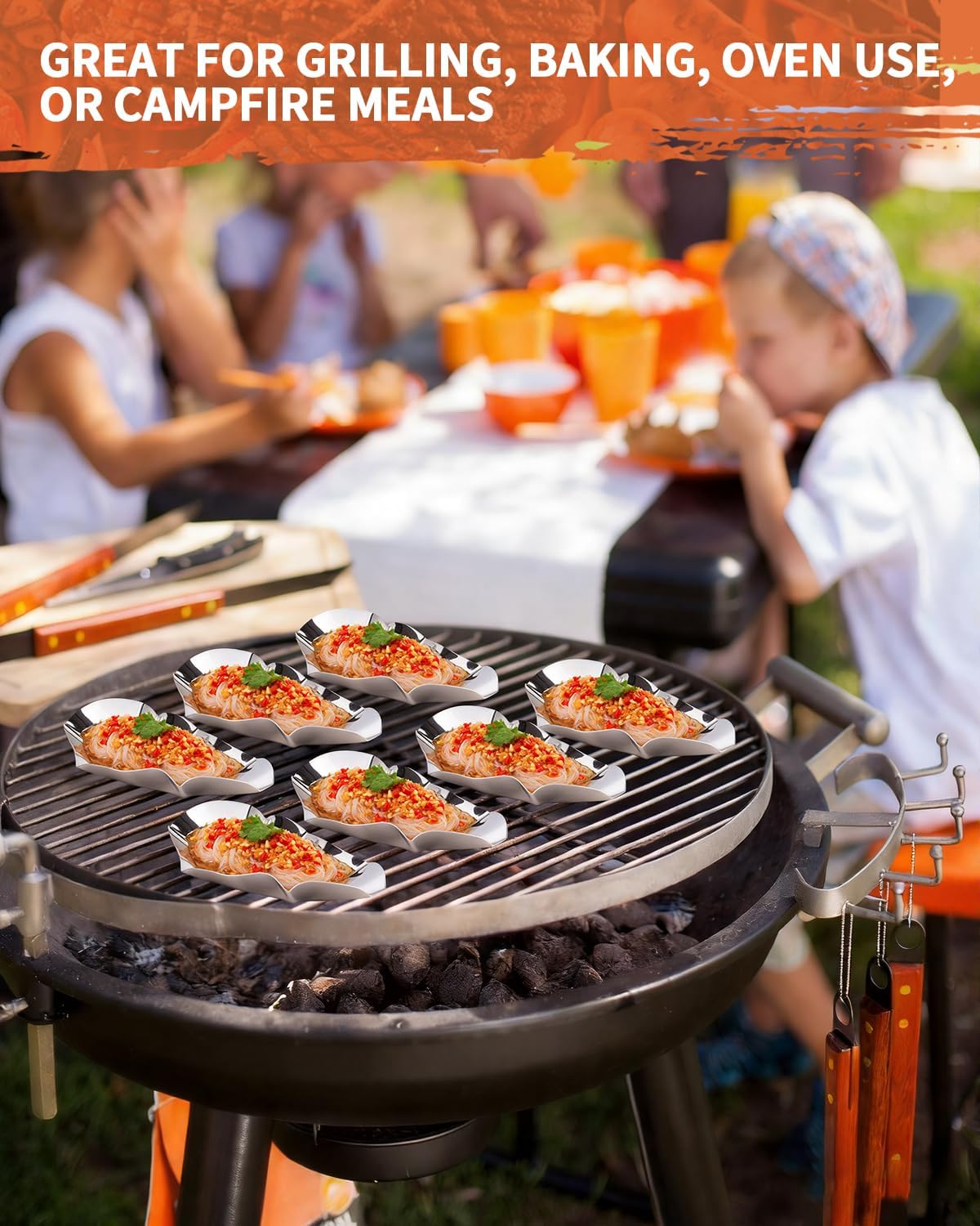 24 PCS Oyster Shells, Stainless Steel Grillable Oyster Grill Pan Shells Set, Kitchen Metal Oyster Grilling Shells for Cooking Oysters, Shrimp, Scallops, Clams, Reusable for Baking & Seafood