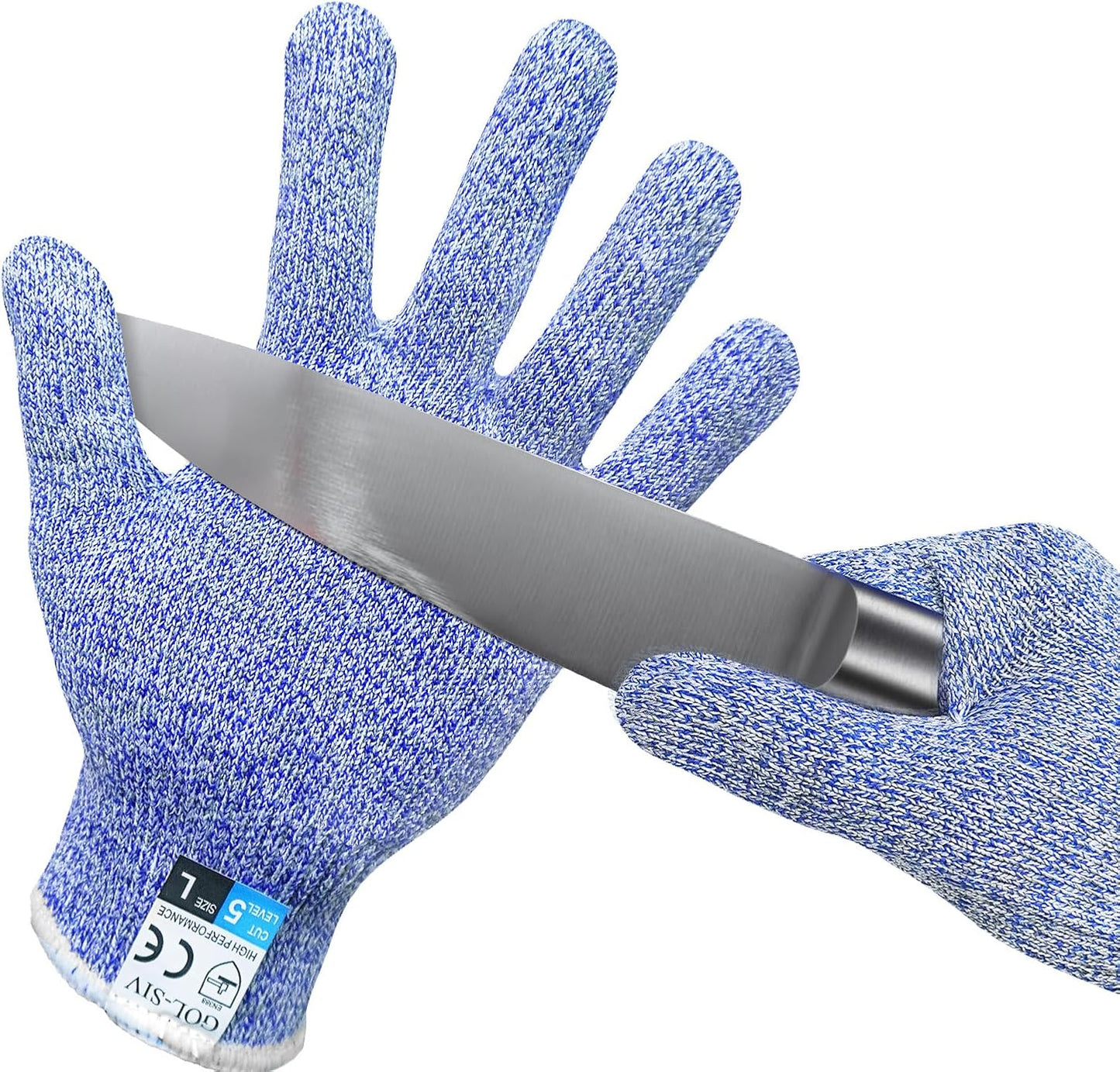 Level 5 Cut Resistant Gloves Touch-Screen Compatible Cut Resistant Gloves Food Grade For Oyster Shucking, Meat Cutting, Mandoline Slicer, Knife Handling, Wood Carving(Grey, M)