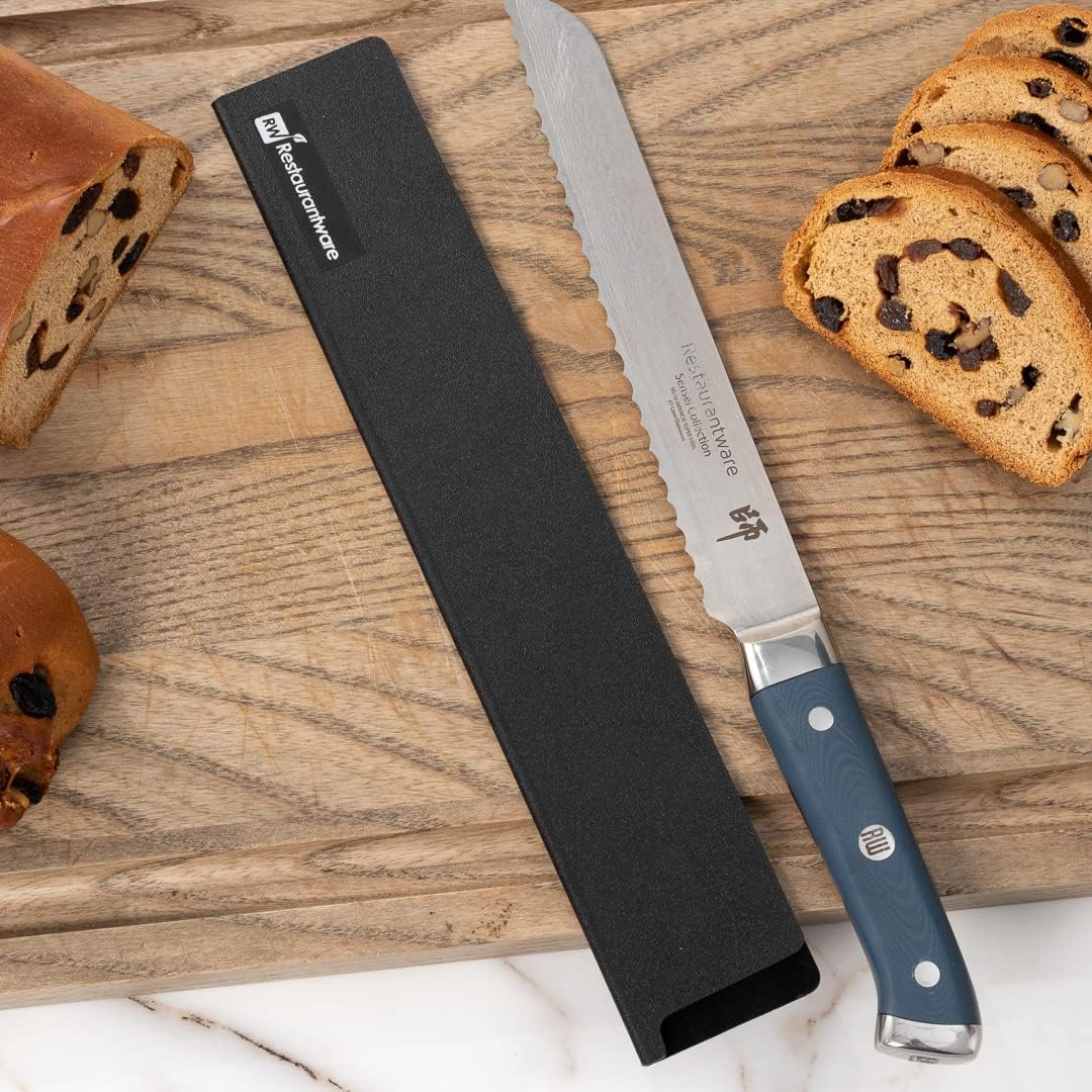 Sensei 12 x 2 Inch Knife Sleeve, 1 Knife Protector - Fits Chef Knife, Felt Lining, Black Plastic Knife Blade Guard, Durable, Cut-Proof