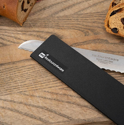 Sensei 12 x 2 Inch Knife Sleeve, 1 Knife Protector - Fits Chef Knife, Felt Lining, Black Plastic Knife Blade Guard, Durable, Cut-Proof