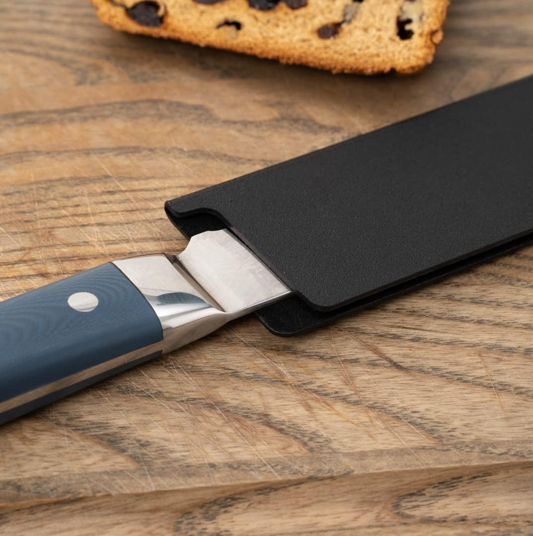 Sensei 12 x 2 Inch Knife Sleeve, 1 Knife Protector - Fits Chef Knife, Felt Lining, Black Plastic Knife Blade Guard, Durable, Cut-Proof