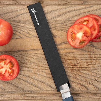 Sensei 12 x 2 Inch Knife Sleeve, 1 Knife Protector - Fits Chef Knife, Felt Lining, Black Plastic Knife Blade Guard, Durable, Cut-Proof